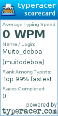 Scorecard for user muitodeboa