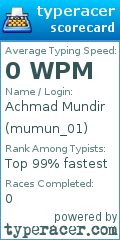 Scorecard for user mumun_01