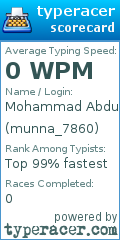Scorecard for user munna_7860