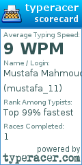 Scorecard for user mustafa_11