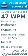 Scorecard for user n4n0b0t