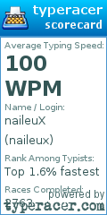 Scorecard for user naileux