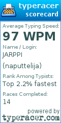 Scorecard for user naputtelija