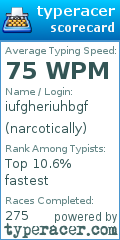 Scorecard for user narcotically