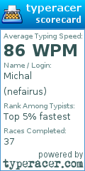 Scorecard for user nefairus