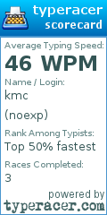 Scorecard for user noexp