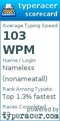 Scorecard for user nonameatall
