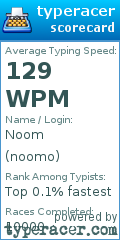 Scorecard for user noomo