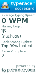 Scorecard for user nuch008