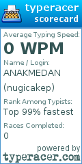 Scorecard for user nugicakep