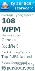 Scorecard for user oddiffer