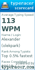 Scorecard for user olekpark