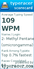 Scorecard for user omicrongamma