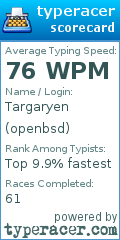 Scorecard for user openbsd