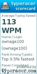 Scorecard for user ownage100