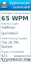 Scorecard for user pa7adox
