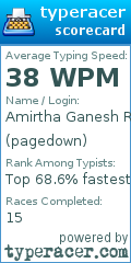 Scorecard for user pagedown