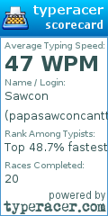Scorecard for user papasawconcanttype