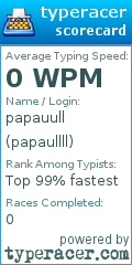 Scorecard for user papaullll