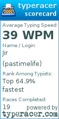 Scorecard for user pastimelife