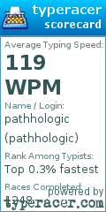Scorecard for user pathhologic