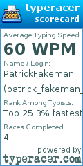 Scorecard for user patrick_fakeman_25