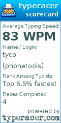 Scorecard for user phonetools