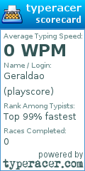 Scorecard for user playscore
