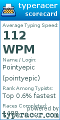 Scorecard for user pointyepic