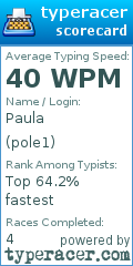 Scorecard for user pole1