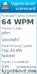 Scorecard for user poolejh
