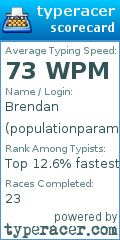 Scorecard for user populationparameter
