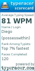 Scorecard for user possesswithin