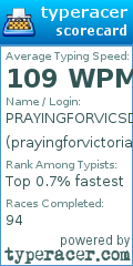 Scorecard for user prayingforvictoriasdownfall