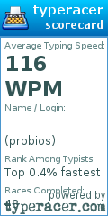 Scorecard for user probios