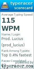 Scorecard for user prod_lucius