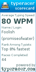 Scorecard for user promiseofwater