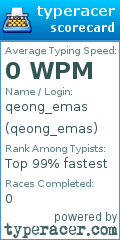 Scorecard for user qeong_emas