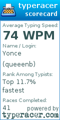 Scorecard for user queeenb
