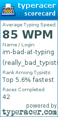 Scorecard for user really_bad_typists