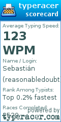 Scorecard for user reasonabledoubt