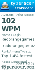 Scorecard for user redorangegamez