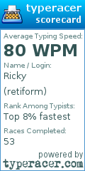 Scorecard for user retiform