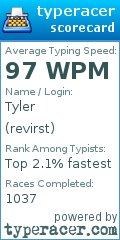 Scorecard for user revirst