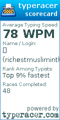 Scorecard for user richestmusliminthebayarea