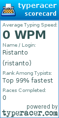 Scorecard for user ristanto