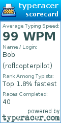 Scorecard for user roflcopterpilot