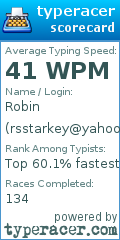 Scorecard for user rsstarkey@yahoo.com