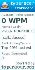 Scorecard for user salladassss