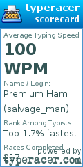 Scorecard for user salvage_man